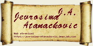 Jevrosima Atanacković vizit kartica